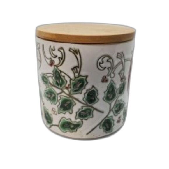 Spectrum Designz Christmas Goodie Jar Hand Painted with a Cardinal - Picture 2 of 6